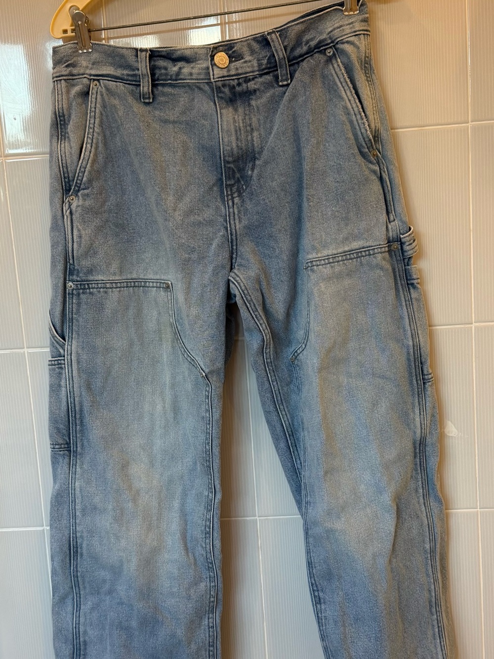 Pacific Sunwear Faded Blue Relaxed Utility Jeans